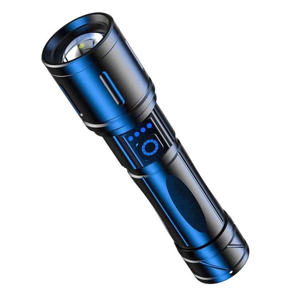 Strong Light Telescopic Zoom High-Power Flashlight Aluminum Alloy Multifunctional Outdoor Long-distance White Laser Flashlight