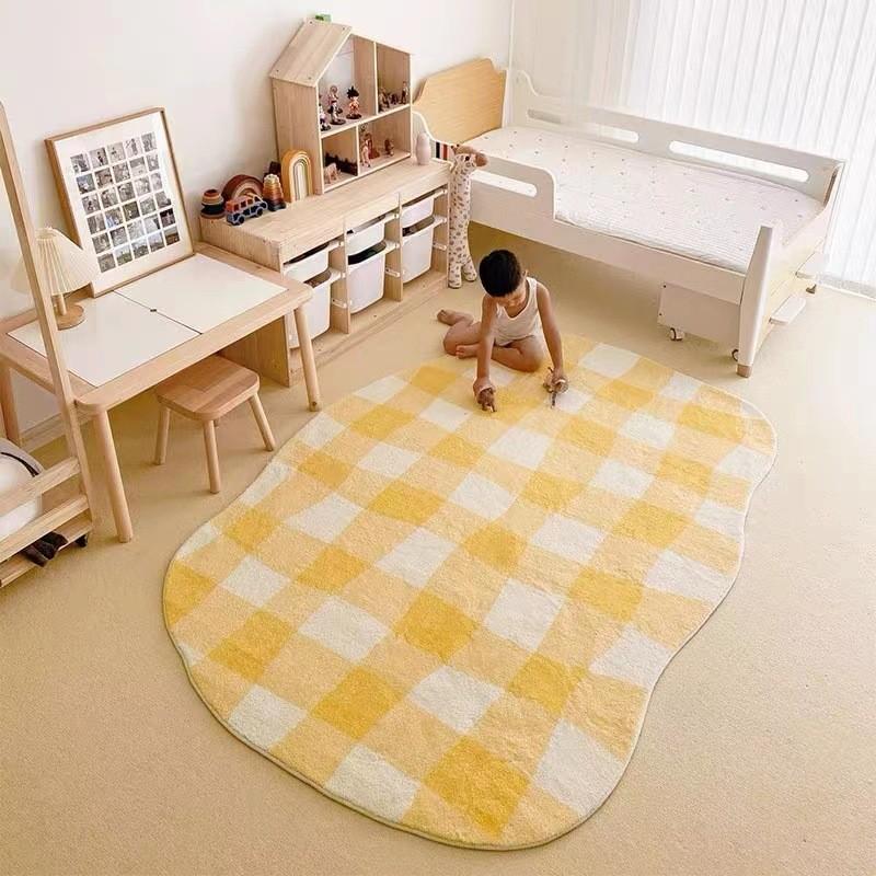 

Modern Minimalist Carpet For Living Room And Bedroom Sofa Cozy Plaid Design Faux Cashmere Blanket Soft Area Rug 40 x 60CM жовтий