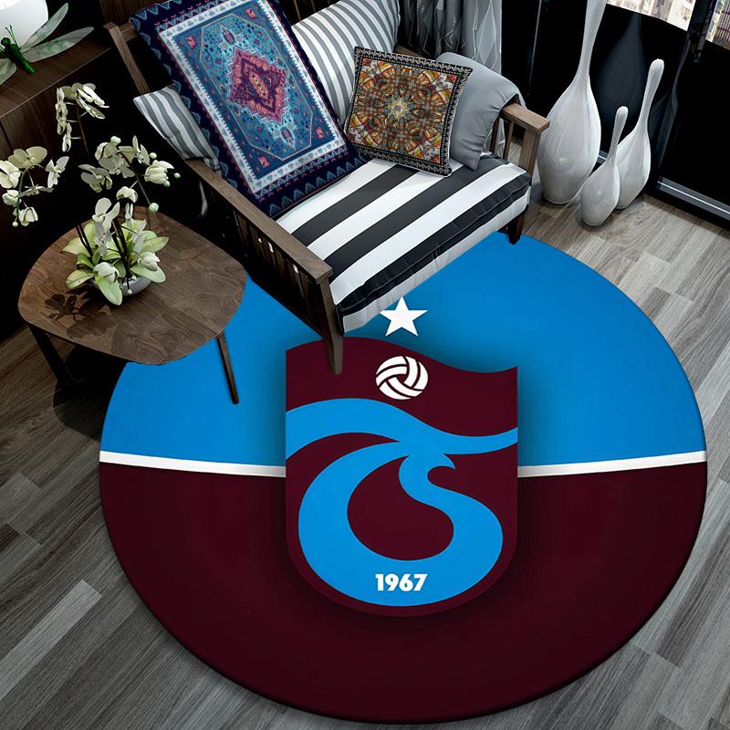 Trabzonspor Round Area Rug,Carpet Rug for Living Room Bedroom Sofa Playroom Decor,Non-slip Floor Mat