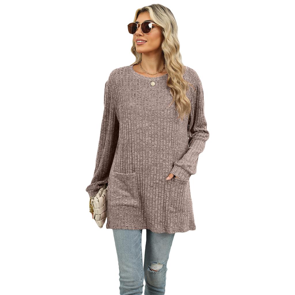 Ladies' New Versatile Work Four Seasons Leisure Daily Sexy Beautiful Loose Top Long Sleeve T-Shirt