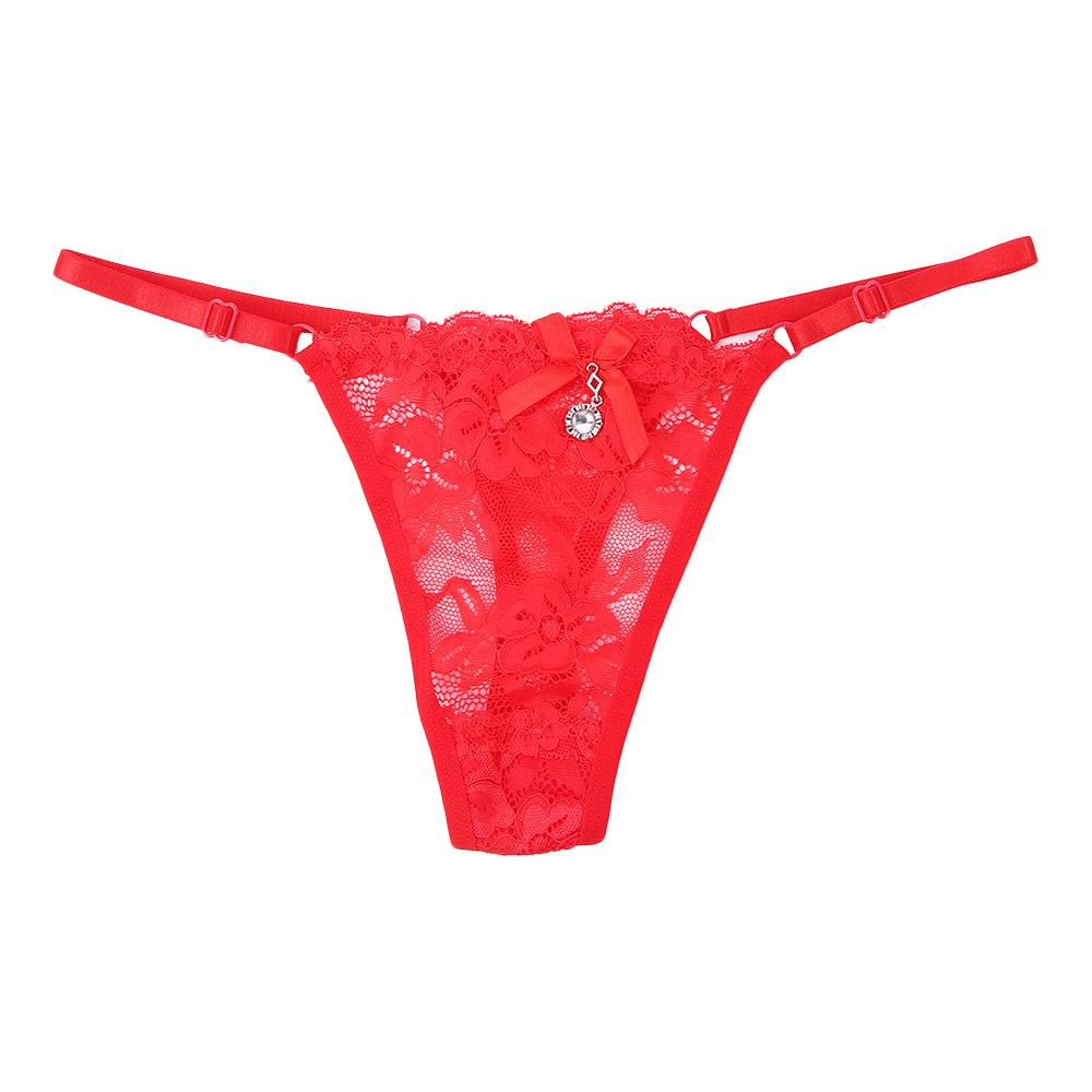 Female Low-waist Underwear G String T-Back Lace Panties Sexy Briefs Pendant Women Thong