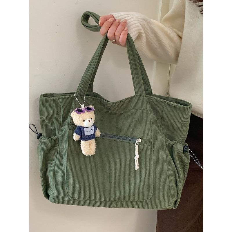Shoulder bag  new large-capacity corduroy tote bag versatile casual velvet shopping bag