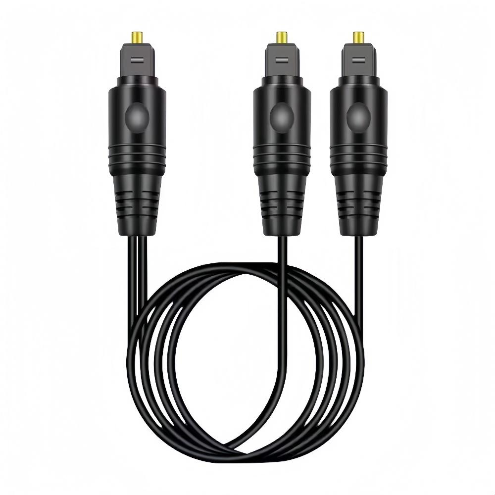 

Digital Optical Fiber Audio Splitter 1 Male to 2 Male, 1 in 2 Out Audio Fiber Optic Cable for Home Theater, TV Stereo System 0.5m чорний