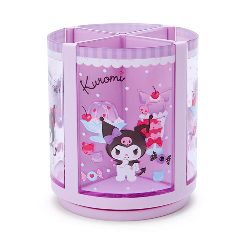 Sanrio Kuromi Пенал-подставка для ручек и косметики Питомец 213179 Подставка, Фиолетовый, Пластик, Вращающийся на 360 градусов, Косметика, Кисти, Тюль, Персонаж,