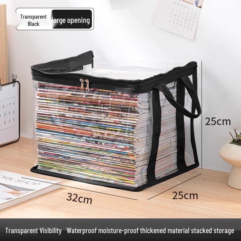 Large Capacity Transparent Waterproof School Bag - Dustproof Textbook and Storage Organizer
