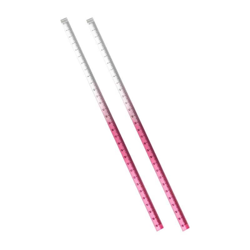 2Pcs Clear Ruler, Acrylic Rulers, Straight Ruler with Inches Centimeters, Colored Ruler Metric Rulers Measuring Rulers