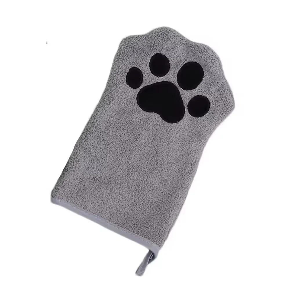 

Super Absorbent Pet Drying Glove Cat Paw Microfiber Towel for Cats Dogs Quick Dry Bath Mittens сірий