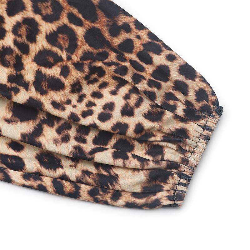 YYFS Women's Fashion Casual Leopard Print Spring Fall Long Sleeve Bodysuits