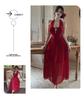 Luxuriöses plissiertes High-Waist-Neckholder-Netzkleid mit offenem Rücken