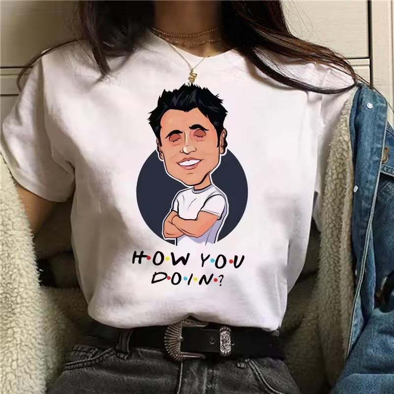 Friends Tv Shirt Women Vintage 2000s Graphic Trendy Breathable Graphic Harajuku Hip Hop University Anime Aesthetic Pop Culture