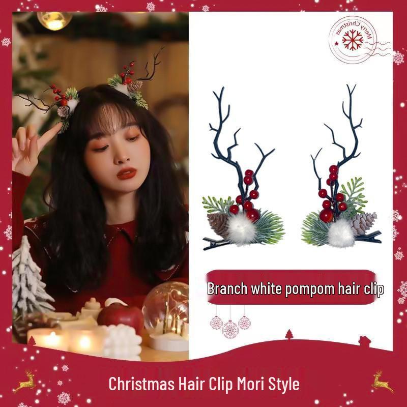 Santa Claus Hair Clips: Adult & Children's Christmas Antler Accessories