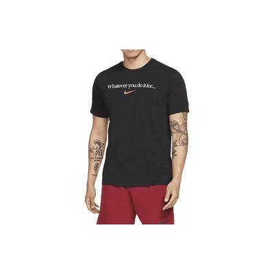 Logo Print Solid Color Training Short Sleeve T-Shirt Men Tops Black DJ6232-010