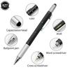 7-in-1 Multifunctionele Balpen met Moderne Handige Tool Meettechnische Liniaal Schroevendraaier Touchscreen Stylus Waterpas