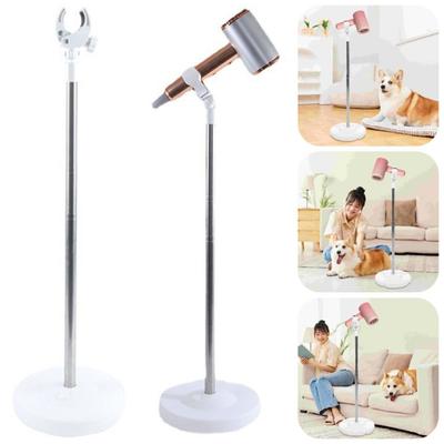 Retractable Pet Hair Dryer Stand Adjustable Height Rotatable Hairdryer Storage Rack Stable Base Universal