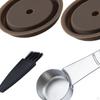 Coffee Discs Accessories, Reusable W/ Aluminum , Silicone, Refillable Lids Spoon Set for
