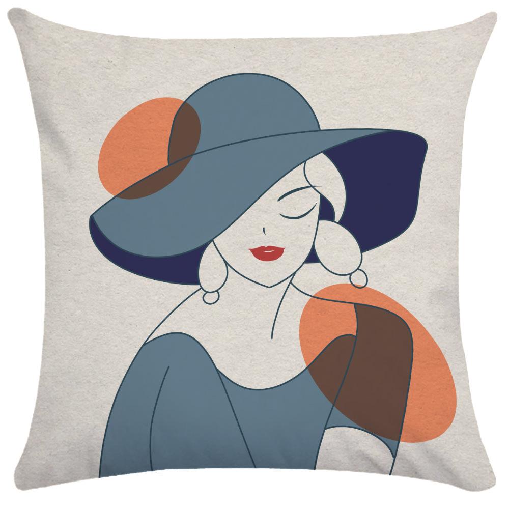 Home Pillowcase Square Office Decor Cushion Cover Printed Pattern Decoration