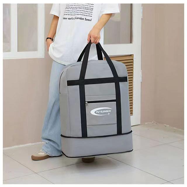 Convertible Canvas Handbag: Foldable, Double-Backed, Large Capacity for School and Travel