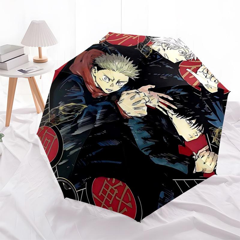 

1pc Jujutsu Kaisen Characters Outdoor Umbrella - Automatic Opening/Closing, 3-Fold Design, 8-Bone Iron Frame - Perfect Gift for Fans, Travelers, Daily