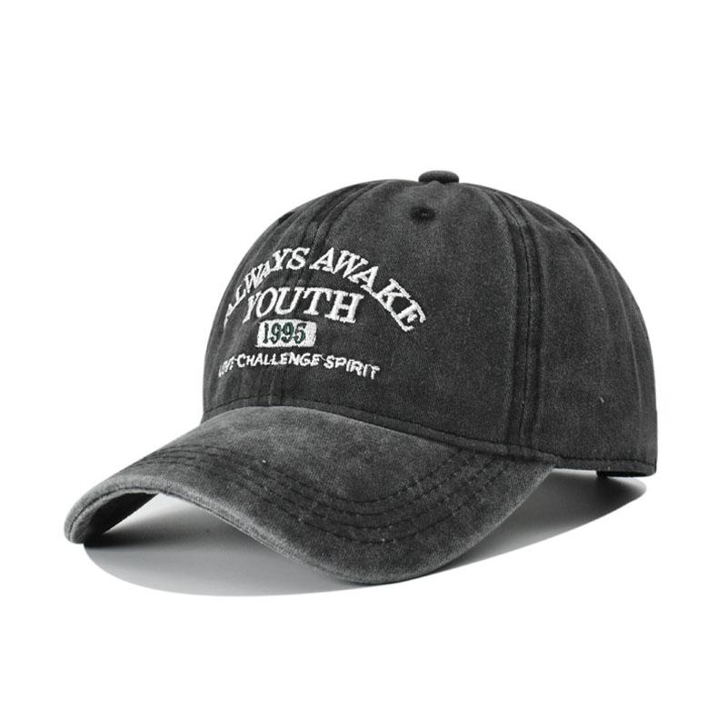 Unisex Washed Cotton Caps Letter Embroidery Vintage Baseball Cap Men Women Adjustable Outdoor Streetwear Sports Sun Hats