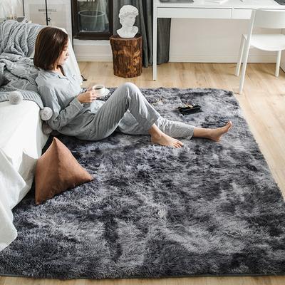 Grauer Teppich für Wohnzimmer, Plüschteppich, Schlafzimmerboden, flauschige Matten, rutschfeste Heimdekoration, weiche Samtteppiche, Kinderzimmerdecke