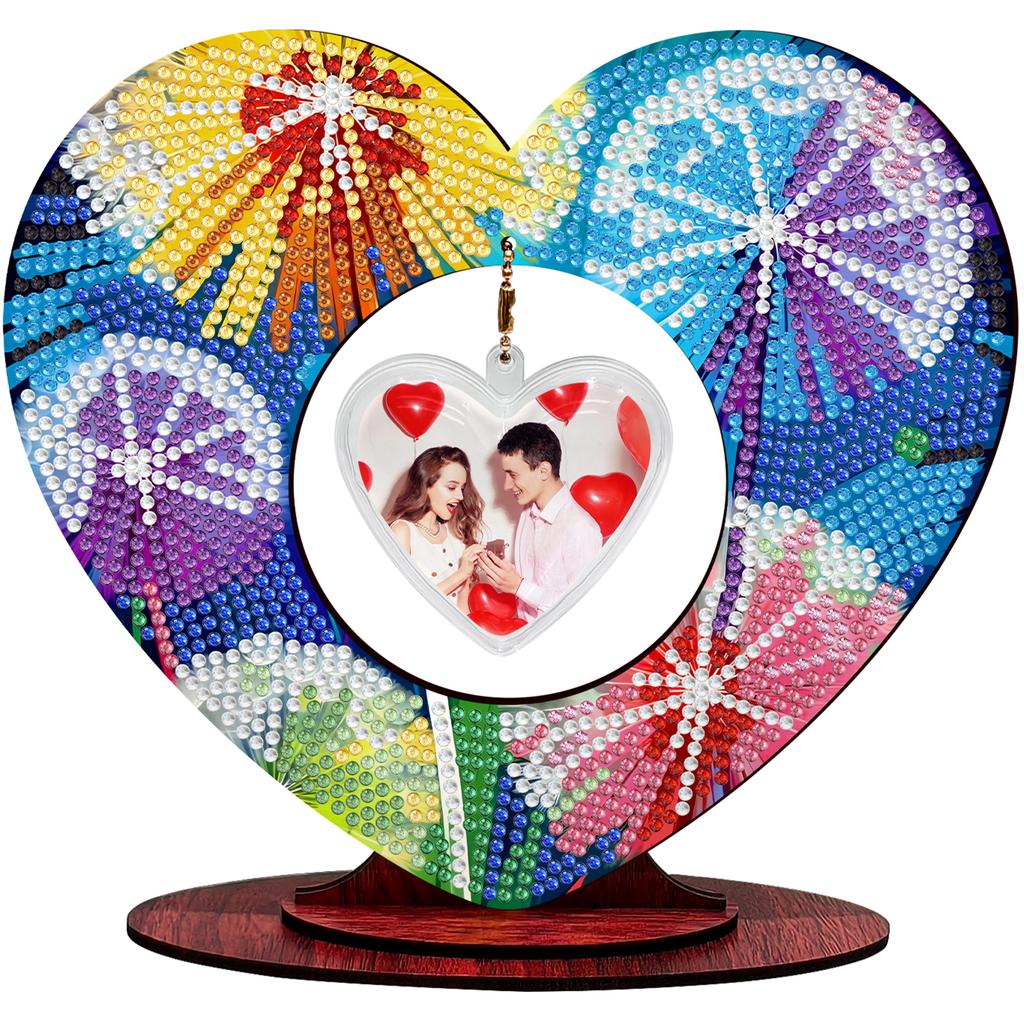 2D Flatt DIY Wooden Diamond Painting Tabletop Ornaments Kit Diamond Art Tabletop Painting Kit for Adults Home Office Table Decor