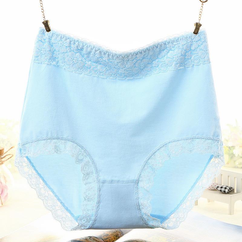Comfortable High Waist Cotton Women's Underwear With Lace Trim For Perfect Shaping