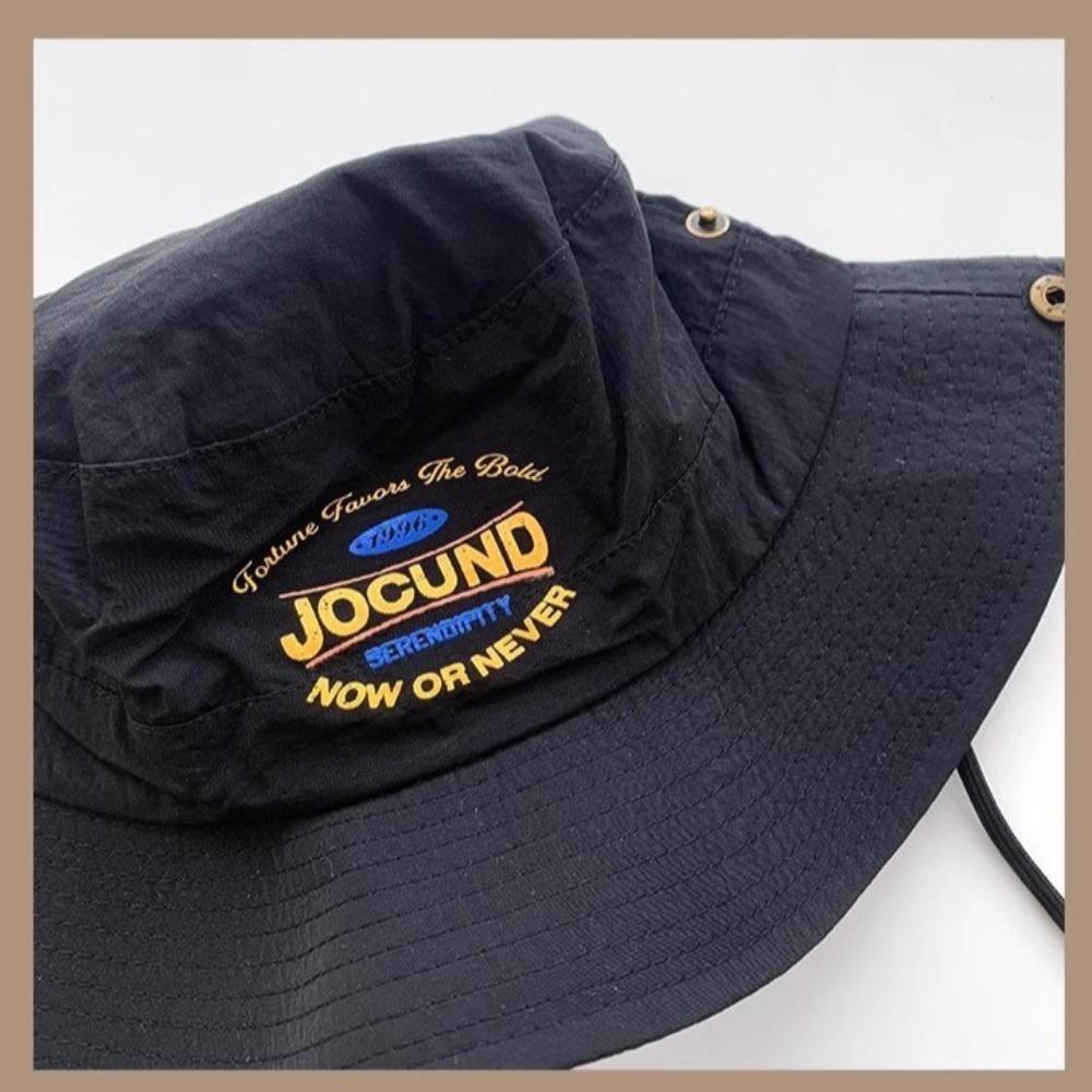 Quick-dry Folding Bucket Hat Nylon Letter Printed Sun Hat Simple Portable Hiking Cap  Sports