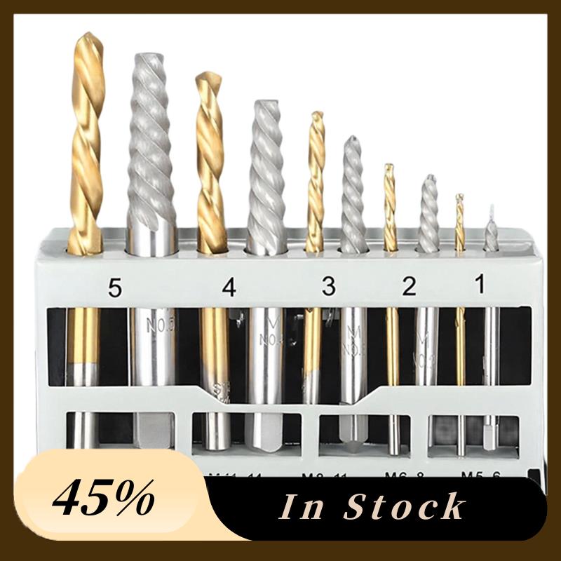 

A60ztool Kit For Broken Bolt Removal- 10Pcs Cobalt Left Hand Drill Bits& Alloy Steel Extractors In Metal Case Setmay