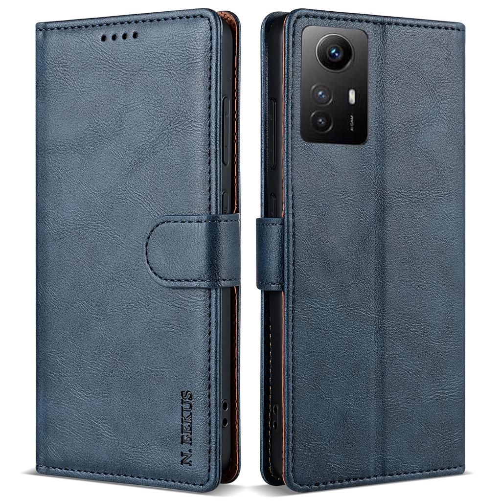 N.BEKUS CSJ-001 For Xiaomi Redmi Note 12S 4G Case Solid Color Wallet Phone Leather Cover