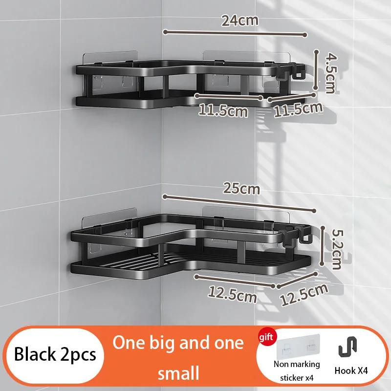 Bathroom Shelves Wall Shelf Corner Shelves No Punching Required Drain Basket Bathroom Accessories Organizer Multifunctional