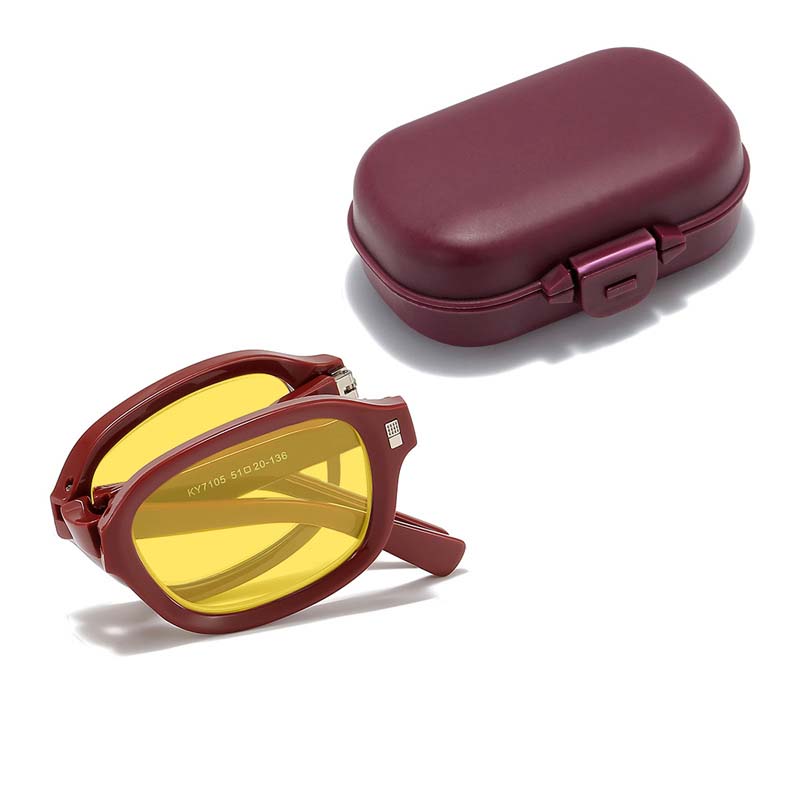 Night Vision Glasses for Driving with Box Anti-Glare Goggle Shades Men Women Foldable Aquare Anit Blue Light Computer Glasses