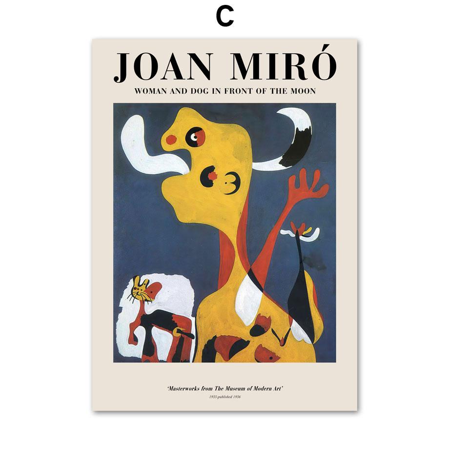 Abstract Joan Miro Wall Art Canvas Painting Gallery Nordic Posters And Prints Museum Exhibition Decor Pictures For Living Room