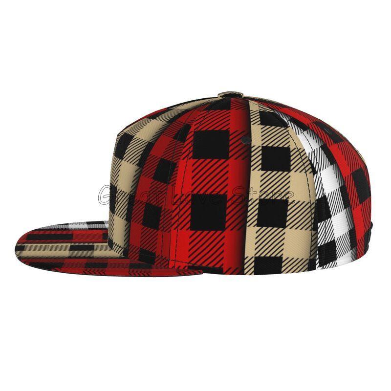 Set Of Lumberjack Buffalo Plaid Adult Men's Baseball Cap Hip Hop Trucker Cap Snapback Caps Dad Hat Flat Bill Brim Hat