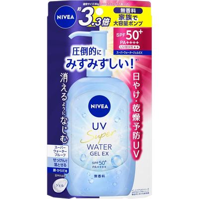 NIVEA UV Water Gel EX Pump 270g SPF50 Sunscreen, Fragrance-Free,
