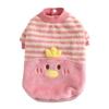 huaqianguhh Cute Duck Dog Shirt, Striped Plush Pet Clothes, Snap Button Closure, Warm Autumn Winter Outfit for Small Medium Dogs