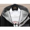 Spring Autumn Men's Hooded Jacket Color Matching Windproof Jacket Printed Men's Outdoor Clothing Casual
