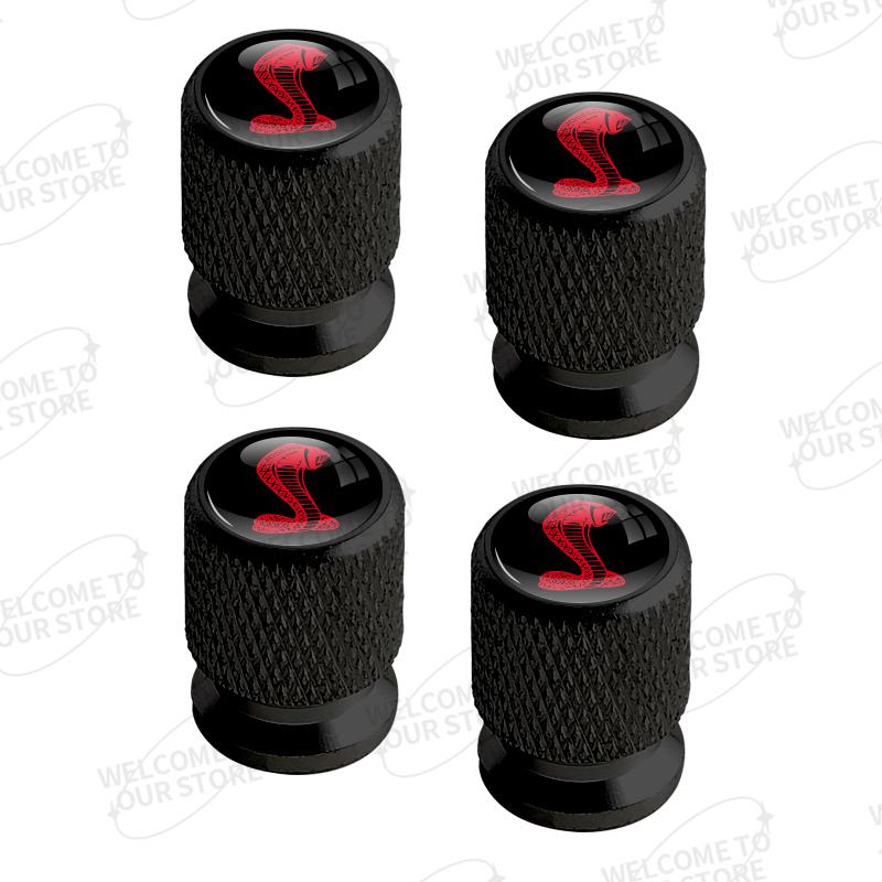 Aluminum For Ford Focus ST Line Mondeo Kuga GT350 GT500 Shelby Logo 4pcs Car Decor Wheel Tire Valve Caps Stem Cover Accessories