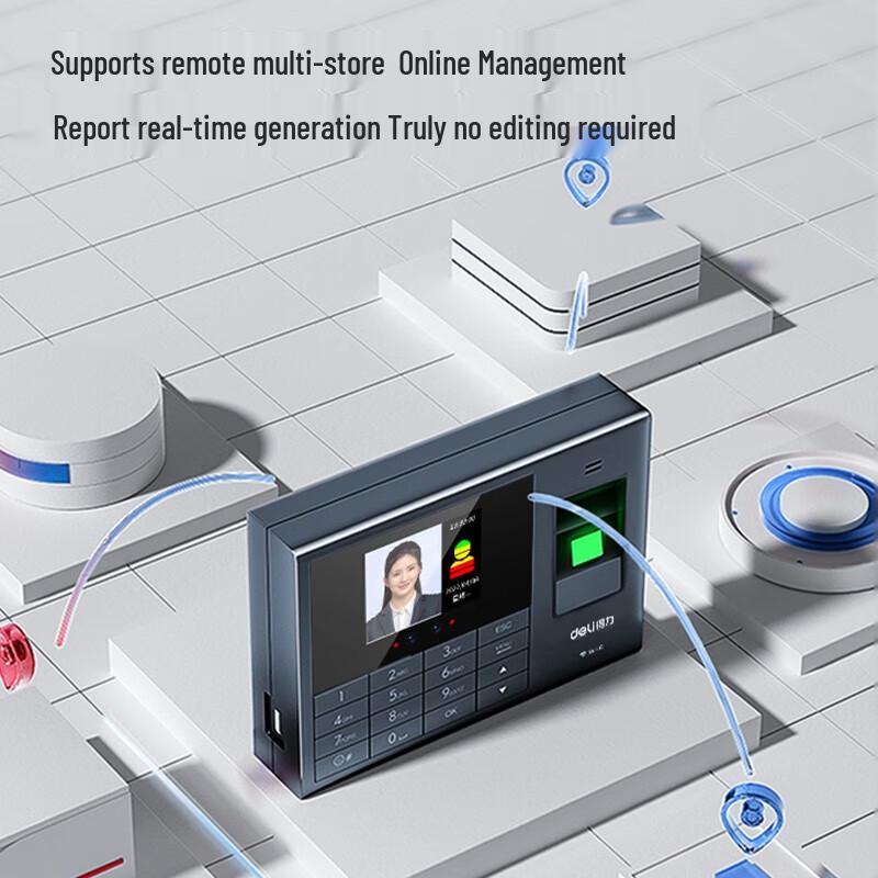 Deli Smart Cloud Attendance Machine CN plug (adapter included)