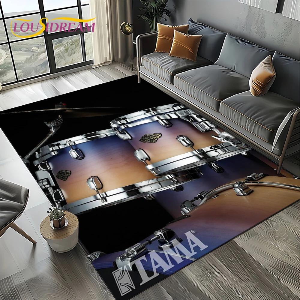 Music Instruments TAMA Drum Kit Drum Set Carpet Rug for Living Room Bedroom Home Sofa Decoration,Kid Area Rug Non-slip Floor Mat