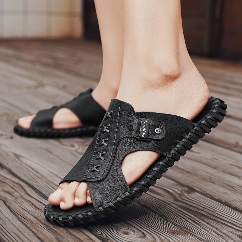 Fashion Summer outdoor slippers Comfortable and retro flat bottomed design Daily beach walking plus size 38-48 Casual adult shoes
