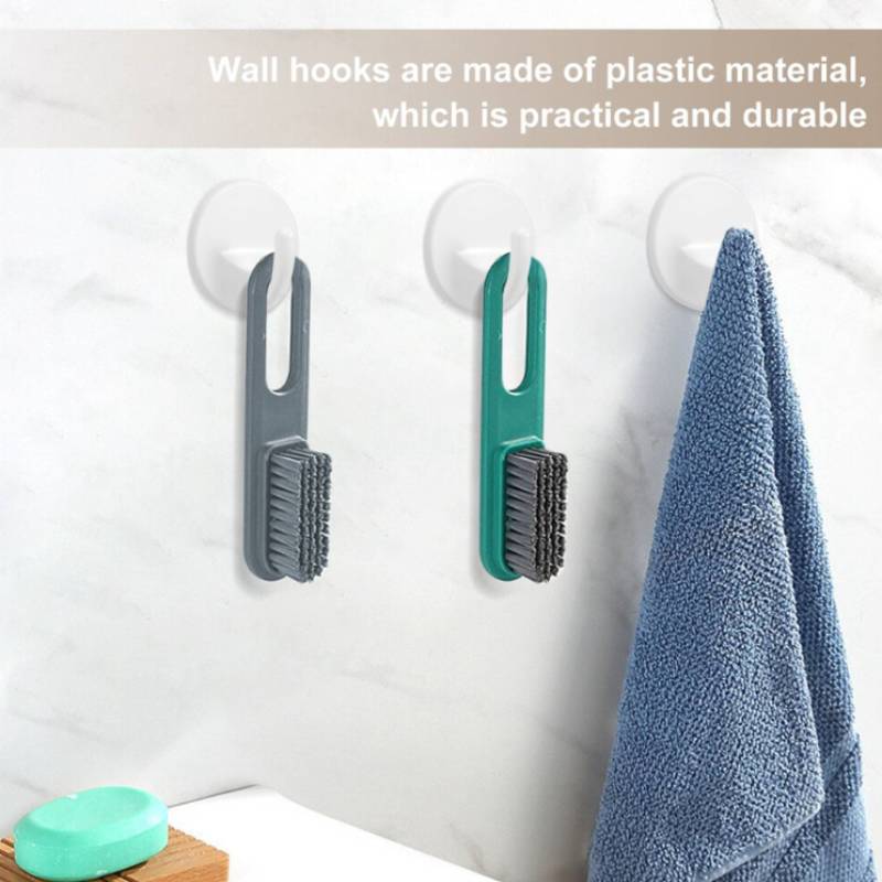 6 Pcs Plastic Wall Hooks Adhesive Mount With Disassemble Feature For Living Room Decor