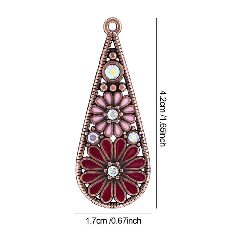 5Pcs Bohemia Enameling Teardrop Pendants For Women Diy Earrings Necklaces Pendants Charms Making Jewelry Accessories