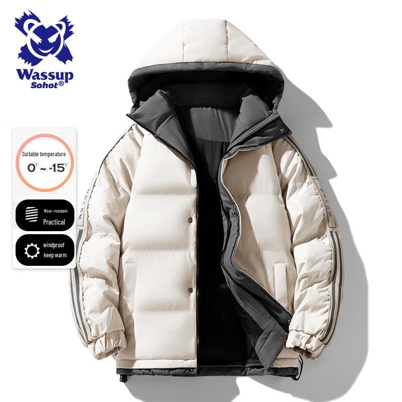 

Wassup Sohot Мужская зимняя куртка с капюшоном и утеплителем M