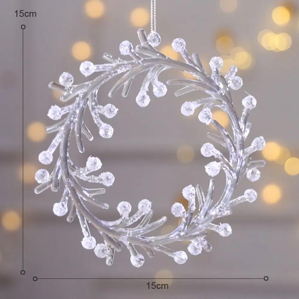2PCS Acrylic Christmas Crystal Pendants DIY Snowflake Christmas Tree Ornaments Wall Pendant Indoor Outdoor Crystal Hanging