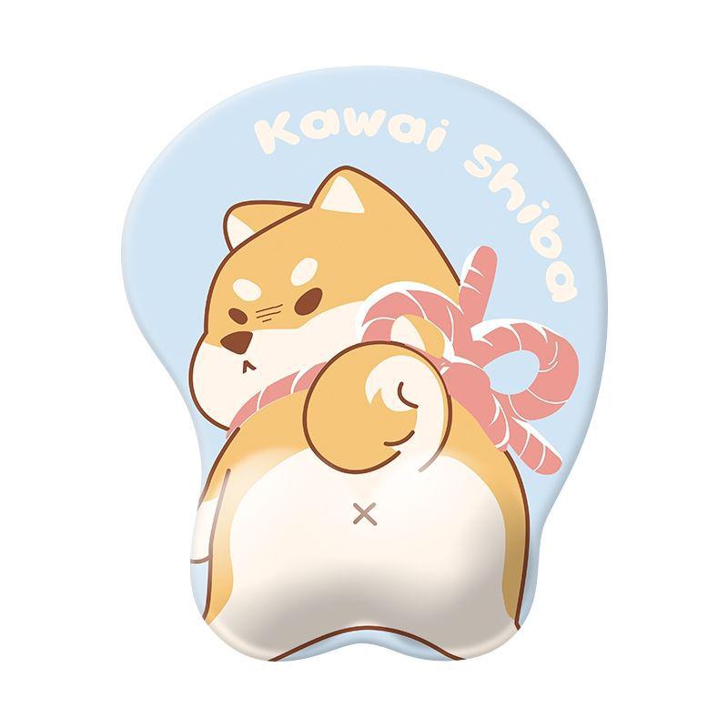 Cartoon Cute Girl 3D Silicone Mouse Pad with Wrist Rest for Office & Esports
