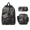 3Pcs Albert Wesker Backpack Set for Children Pen Bags Bookbag Sets with Lunch Box For Primary School Students Knapsack