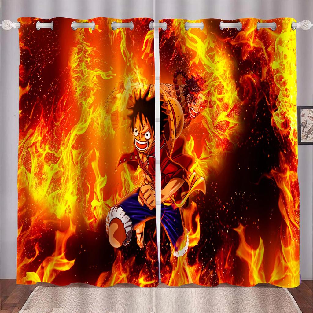 Rideau de dessin animé Monkey D Luffy pour la maison, une pièce, mignon, imprimé, filtrant la lumière, pour salon, chambre à coucher, protection contre la chaleur et le soleil