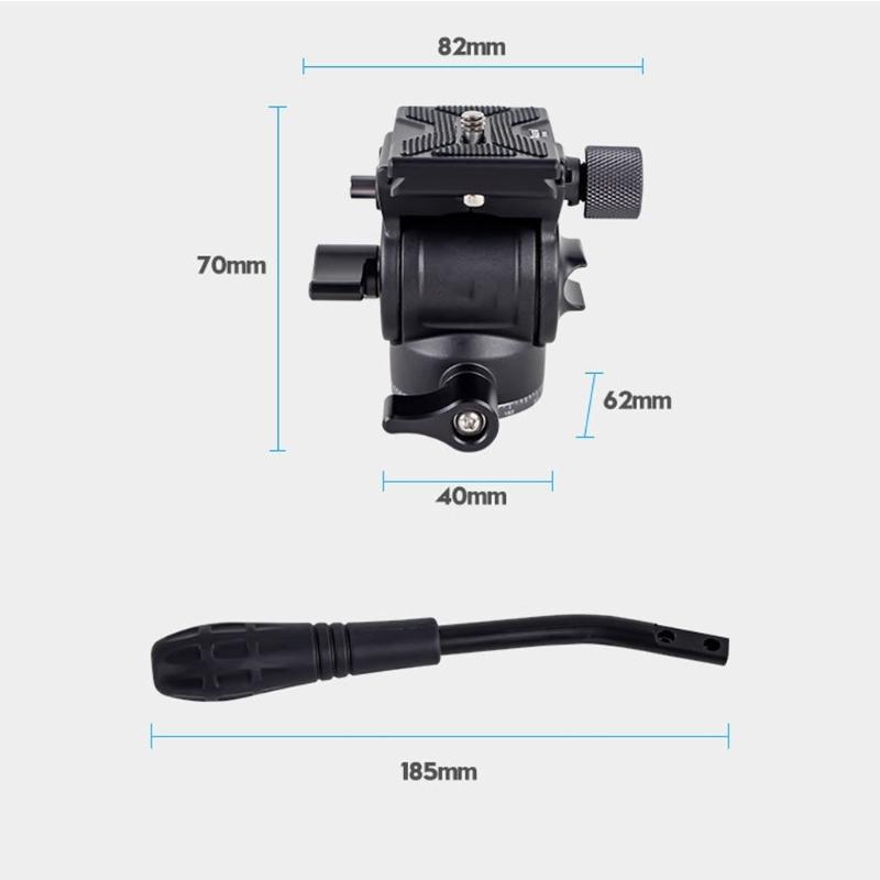 Mini Hydraulic Damping Ball Head Tripod Mount For DSLR Mirrorless Camera 360 Panoramic Shoot Lightweight Aluminum Alloy