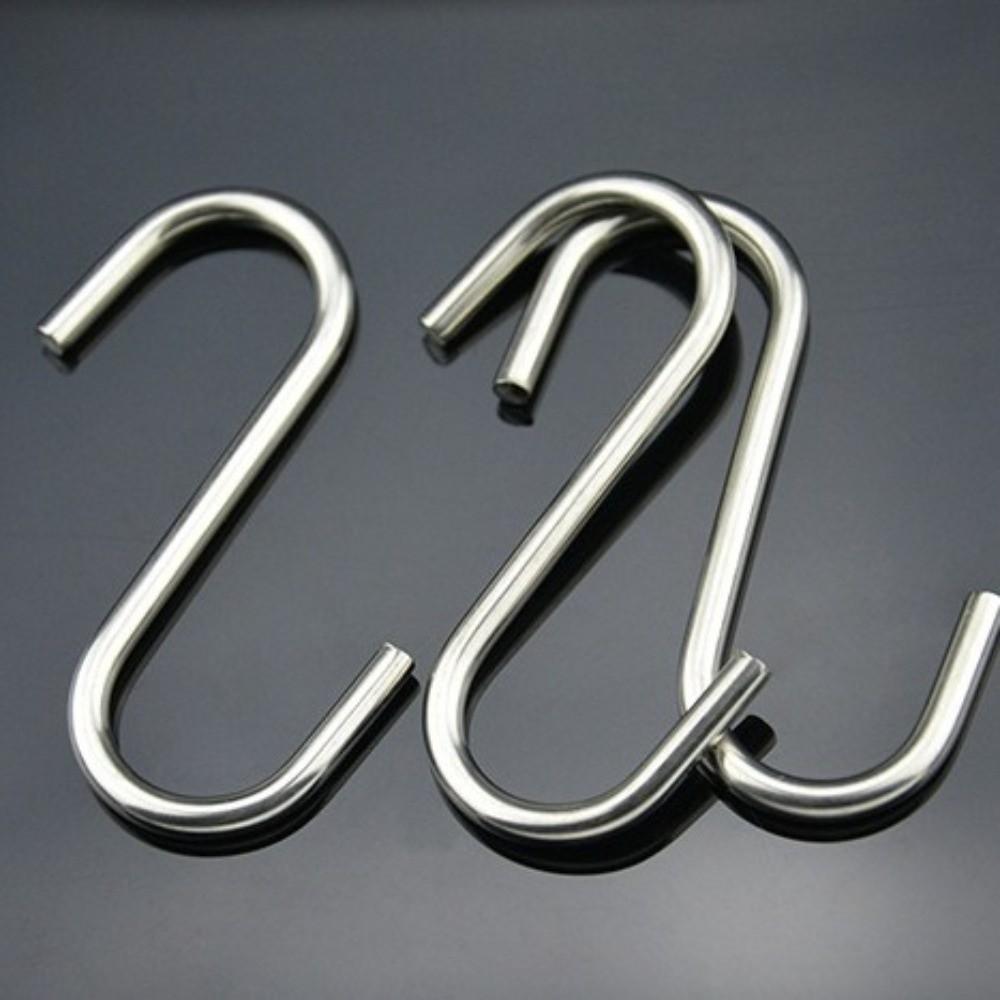 20PCS Multi-Use Stainless Steel Hangers Sturdy Hanging Hooks Household Organizer Metal Hooks  Garden