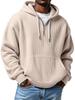 Stil Herren Waffel Hoodie Mode Sport Lässig Pullover Fleece Dick Warm Winter Oberteil